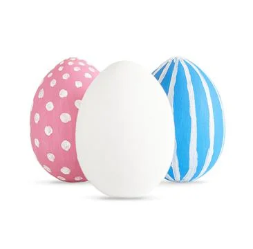 Hand painted colored Easter eggs. Stock Photos