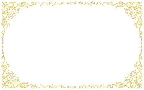Hand-painted decorative frame in gold style. Stock Illustration