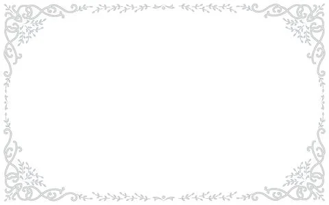 Hand-painted decorative frame set in silver style. Stock Illustration