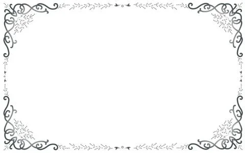Hand-painted decorative frame set in silver style. Stock Illustration
