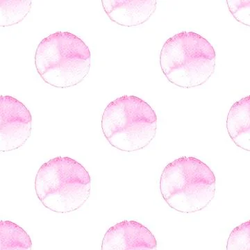 Hand painted dot pattern. Abstract watercolor texture shapes in pink. Desig.. Stock Illustration