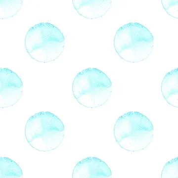 Hand painted dot pattern. Abstract watercolor texture shapes in trendy blue.. Stock Illustration