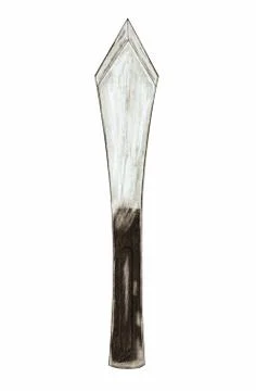 Hand painted drawing of classic type of throwing knife Stock Illustration