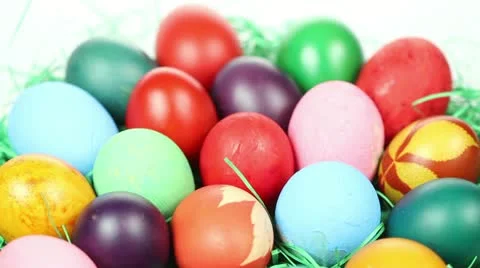 Hand painted Easter eggs Stock Footage 21223063