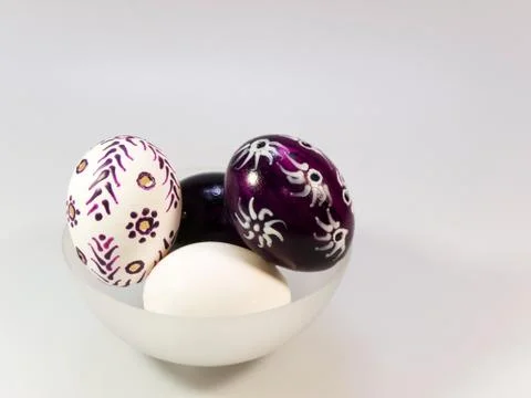 Hand painted easter eggs Stock Photos