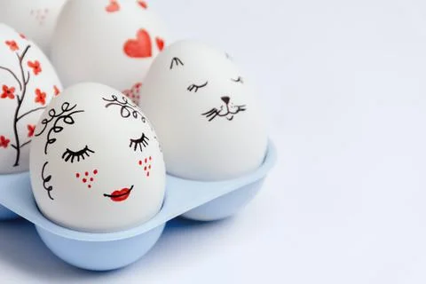 Hand painted Easter eggs Stock Photos