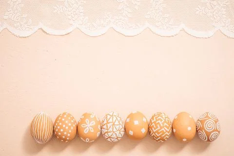 Hand painted Easter eggs. Texture background Stock Photos