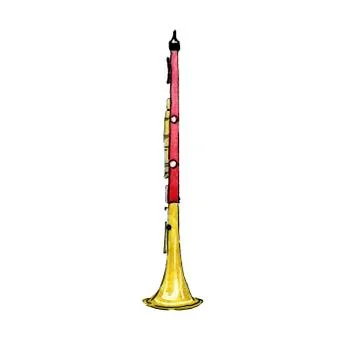 Hand painted elegant clarinet Stock Illustration