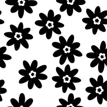 Hand-painted flower pattern variation Stock Illustration