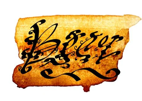 Hand painted gothic lettering Stock Illustration