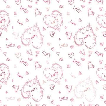 Hand-painted heart pattern Stock Illustration