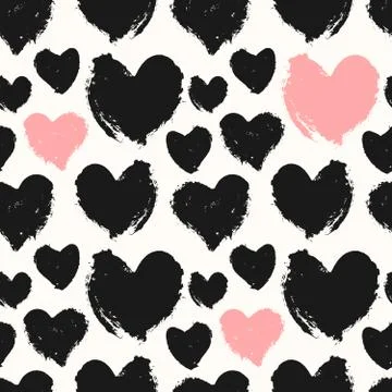 Hand Painted Hearts Pattern Stock-Illustration