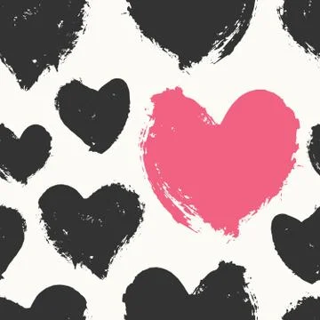 Hand Painted Hearts Pattern Stock-Illustration