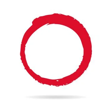 Hand painted ink circle isolated on white background Stock Illustration