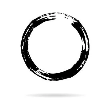 Hand painted ink circle isolated on white background Stock Illustration