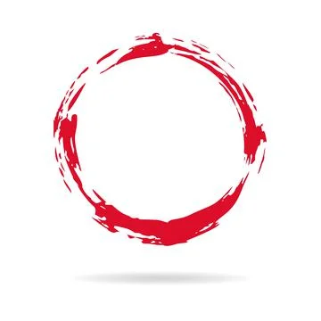Hand painted ink circle isolated on white background Stock Illustration