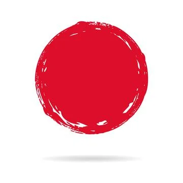 Hand painted ink circle isolated on white background Stock Illustration