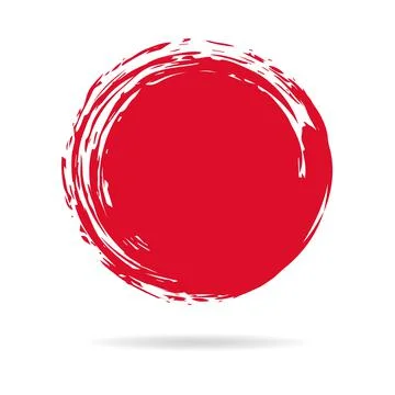 Hand painted ink circle isolated on white background Stock Illustration
