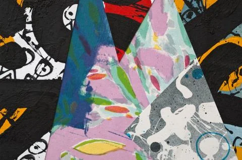 Hand painted paper collage Stock Illustration
