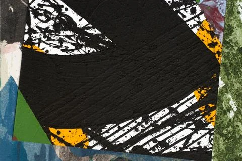 Hand painted paper collage Stock Illustration