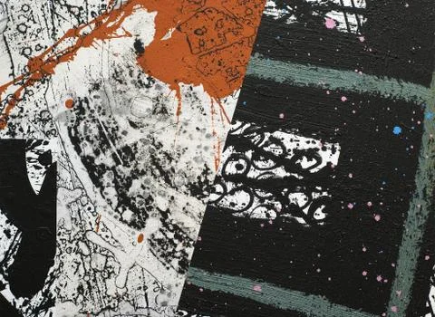 Hand painted paper collage Stock Illustration