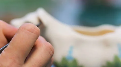 Hand painted pottery Stock Footage 65840463