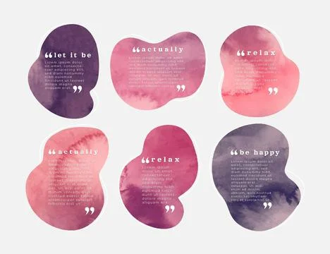Hand painted quote box frame collection Stock Illustration