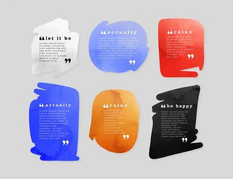 Hand painted quote box frame collection Stock Illustration