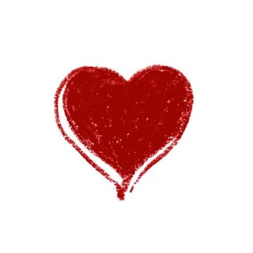Hand painted red Heart isolated on white as symbol of love, Valentine Day. Illustrazione stock