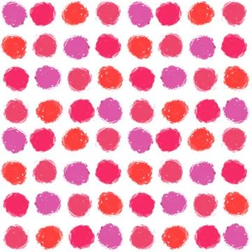 Hand painted red round stains pattern Stock Illustration