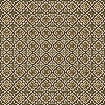 Hand-Painted Seamless Pattern in Earth Tones with Ornamental Design 스톡 일러스트