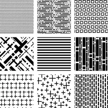 Hand painted simple rectangular pattern variation set Illustrazione stock