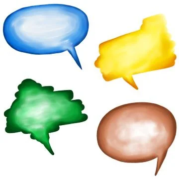 Hand Painted Speech Bubbles Stock-Illustration