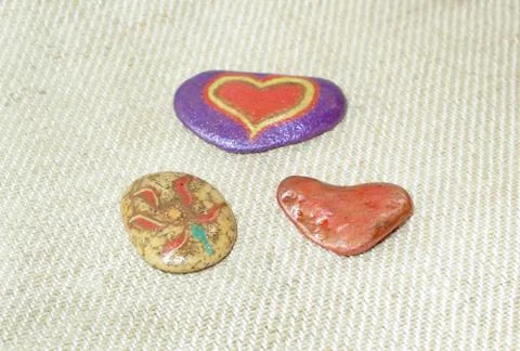 Hand painted stone Stock Photos
