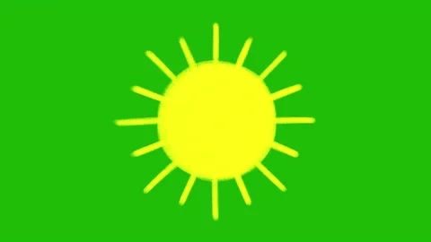 Hand painted sun animation on a green screen background, stop motion animation Stock Footage 160434565