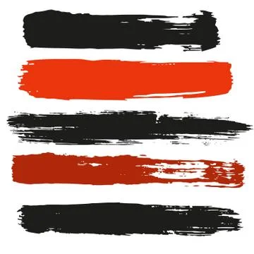 Hand painted vector brush stroke banners. Stock Illustration