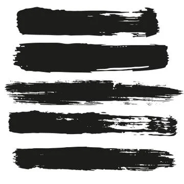 Hand painted vector brush stroke banners. Stock Illustration