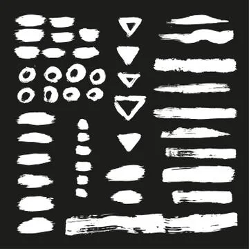 Hand painted vector brush stroke banners. Stock Illustration