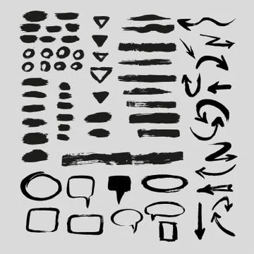 Hand painted vector brush stroke banners. イラスト素材