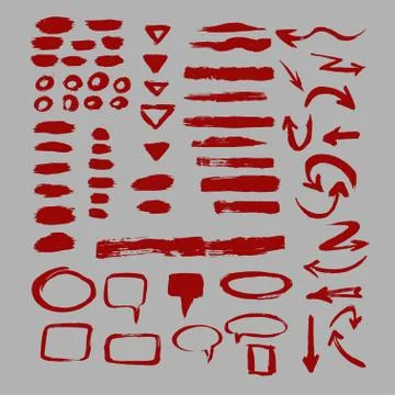 Hand painted vector brush stroke banners. Stock Illustration