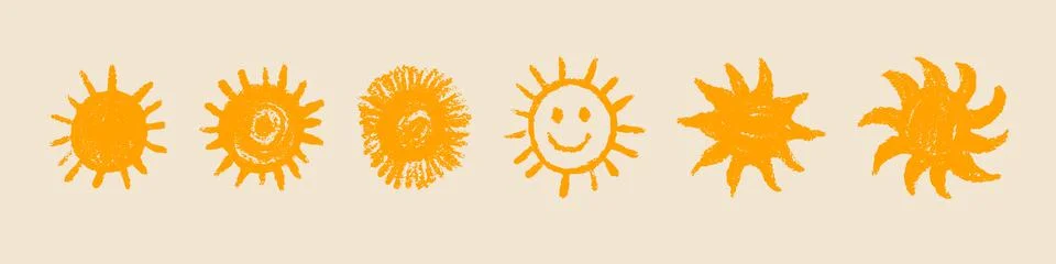 Hand Painted Vector Sun Set Stock Illustration