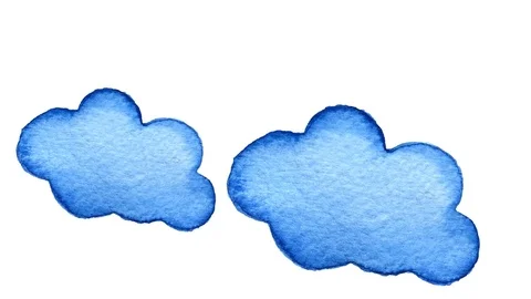 Hand painted watercolor cloud isolated on transparent background Video stock 70997966