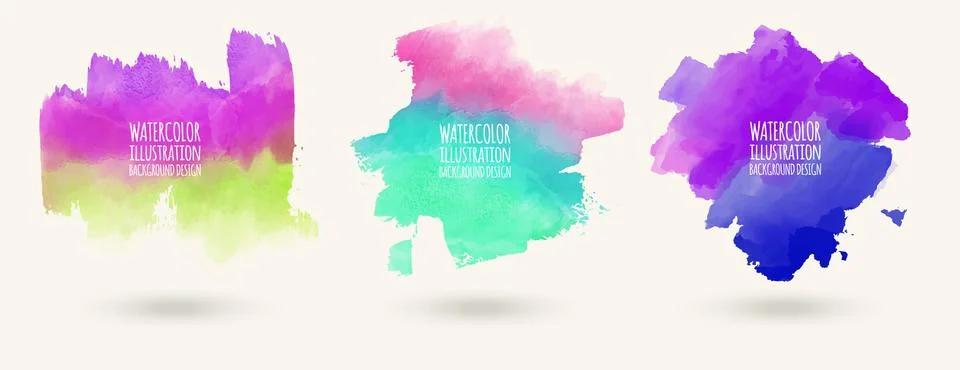 Hand painted watercolor elements set, abstract watercolor background Illustrazione stock