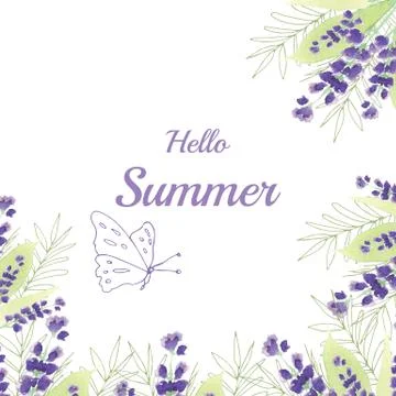 Hand Painted Wildflower floral pattern Stock Illustration
