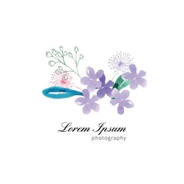 Hand Painted Wildflower floral pattern Stock Illustration