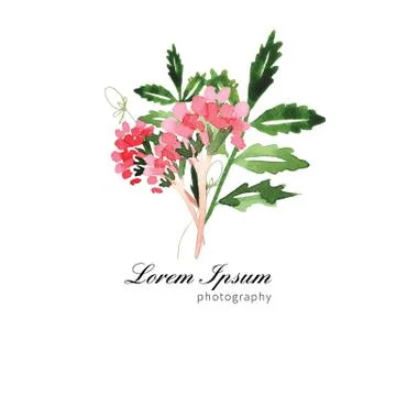 Hand Painted Wildflower floral pattern Stock Illustration