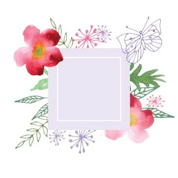 Hand Painted Wildflower floral pattern Illustrazione stock