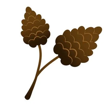 Hand painted winter plants, cone, fir, holly. Holiday floral and objects Stock Illustration