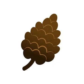 Hand-painted winter plants. Pine cone illustrations. Fir cone for design, pri Stock Illustration