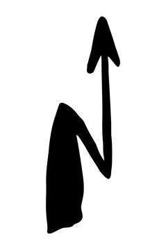 Hand painted zigzag arrow drawn with ink brush Stock Illustration